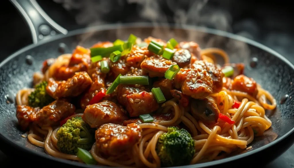 Asian-Inspired Chicken and Egg Noodle Stir-Fry